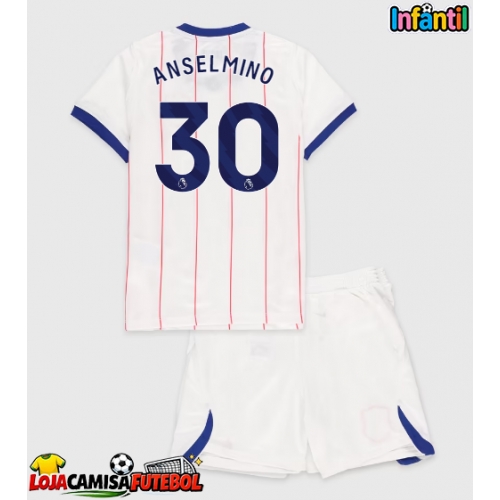 Camisa de Futebol Chelsea Aaron Anselmino #30 Equipamento Alternativo Infantil 2026-27 Manga Curta (+ Calças curtas)